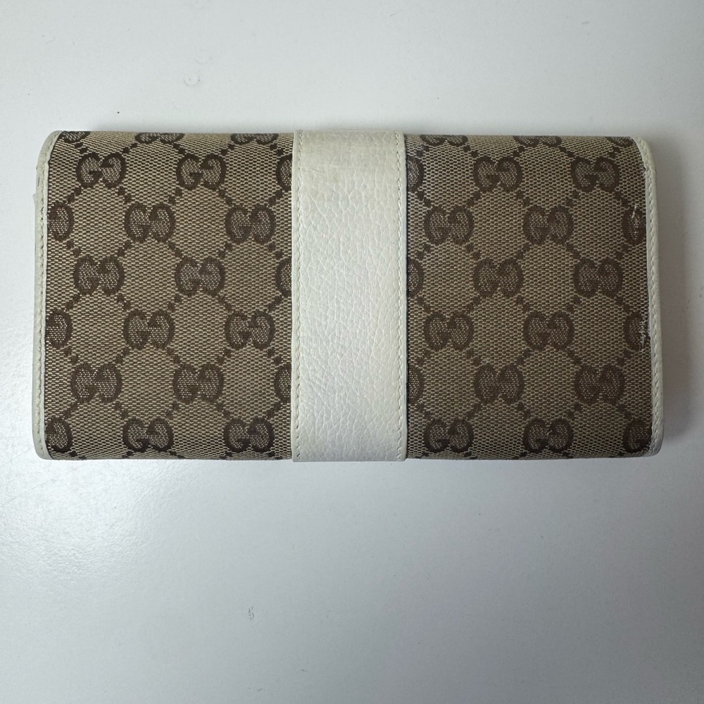 Gucci Women’s GG Monogram Wallet Cream and Tan Long Wallet - Picture 2 of 16